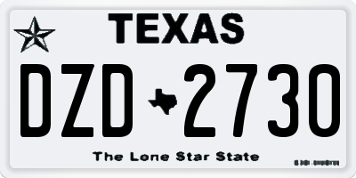 TX license plate DZD2730