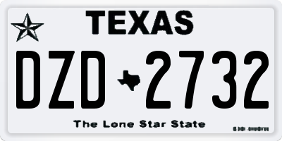 TX license plate DZD2732