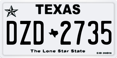 TX license plate DZD2735