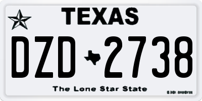 TX license plate DZD2738