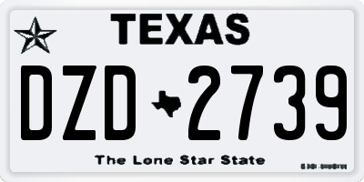 TX license plate DZD2739