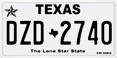 TX license plate DZD2740