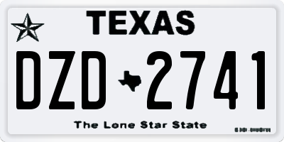 TX license plate DZD2741