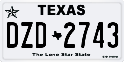 TX license plate DZD2743