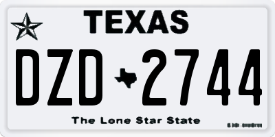TX license plate DZD2744
