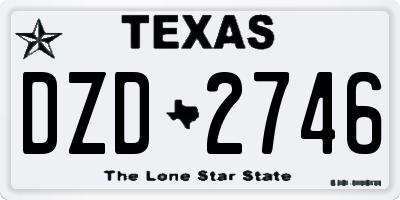 TX license plate DZD2746