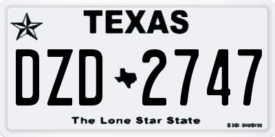 TX license plate DZD2747