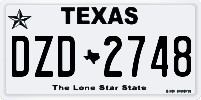TX license plate DZD2748