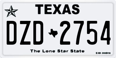 TX license plate DZD2754