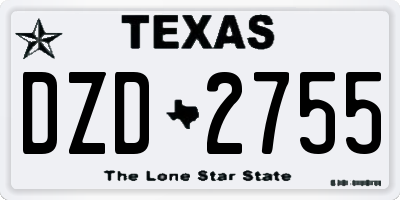 TX license plate DZD2755