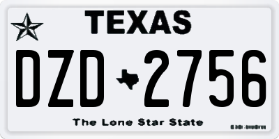 TX license plate DZD2756