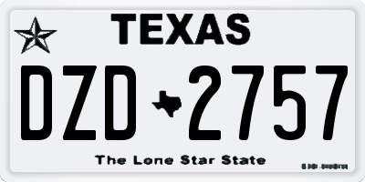 TX license plate DZD2757
