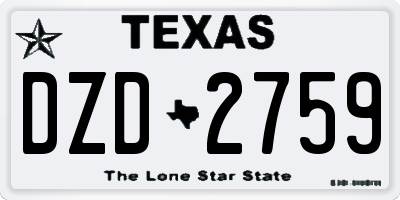 TX license plate DZD2759