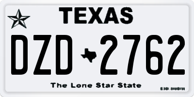 TX license plate DZD2762