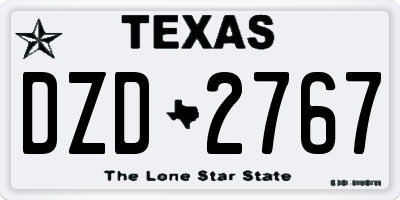 TX license plate DZD2767