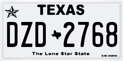 TX license plate DZD2768