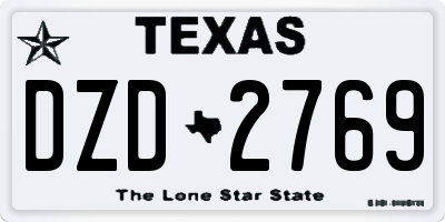 TX license plate DZD2769