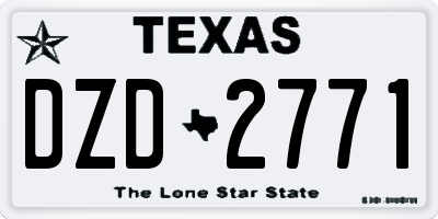 TX license plate DZD2771