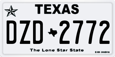 TX license plate DZD2772