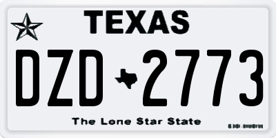 TX license plate DZD2773