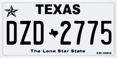 TX license plate DZD2775