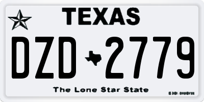 TX license plate DZD2779