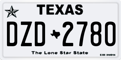 TX license plate DZD2780