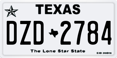 TX license plate DZD2784