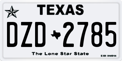 TX license plate DZD2785