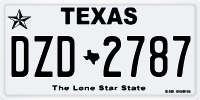TX license plate DZD2787