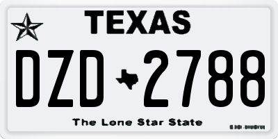 TX license plate DZD2788