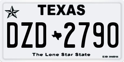 TX license plate DZD2790