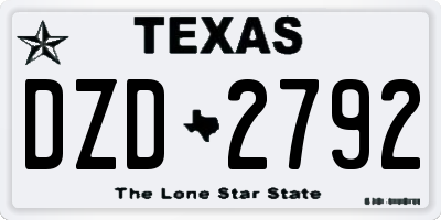 TX license plate DZD2792