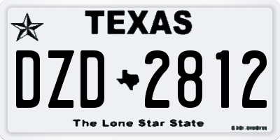TX license plate DZD2812