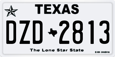 TX license plate DZD2813