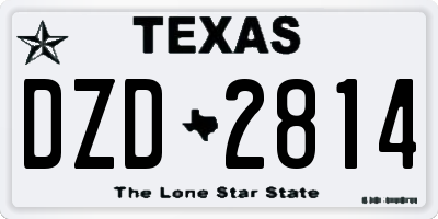 TX license plate DZD2814