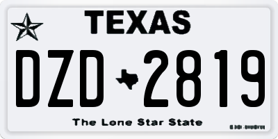 TX license plate DZD2819
