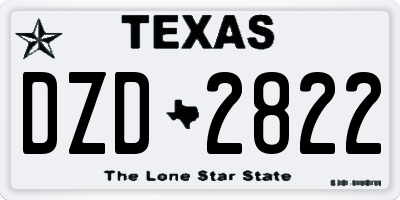 TX license plate DZD2822