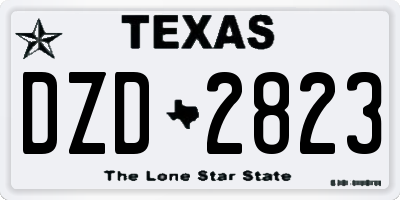 TX license plate DZD2823