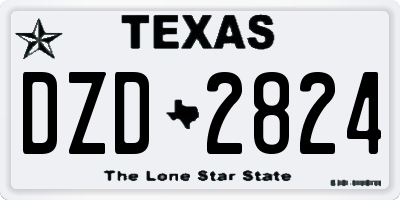 TX license plate DZD2824