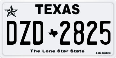 TX license plate DZD2825