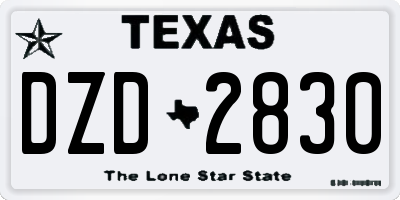 TX license plate DZD2830