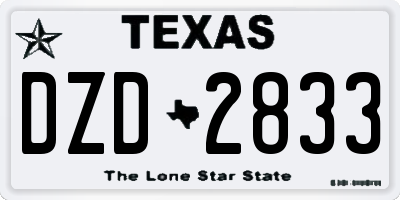 TX license plate DZD2833