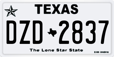 TX license plate DZD2837