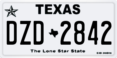 TX license plate DZD2842