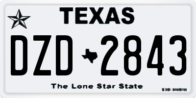 TX license plate DZD2843