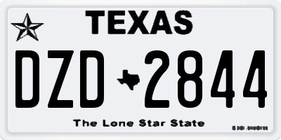 TX license plate DZD2844
