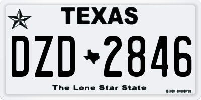 TX license plate DZD2846