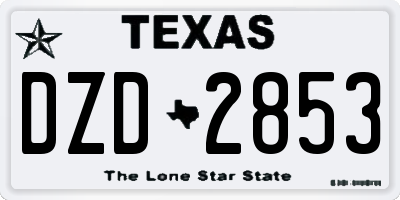 TX license plate DZD2853