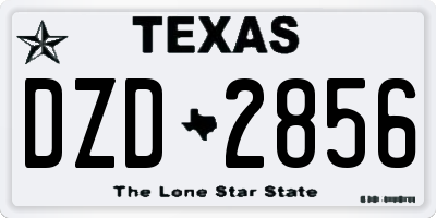 TX license plate DZD2856